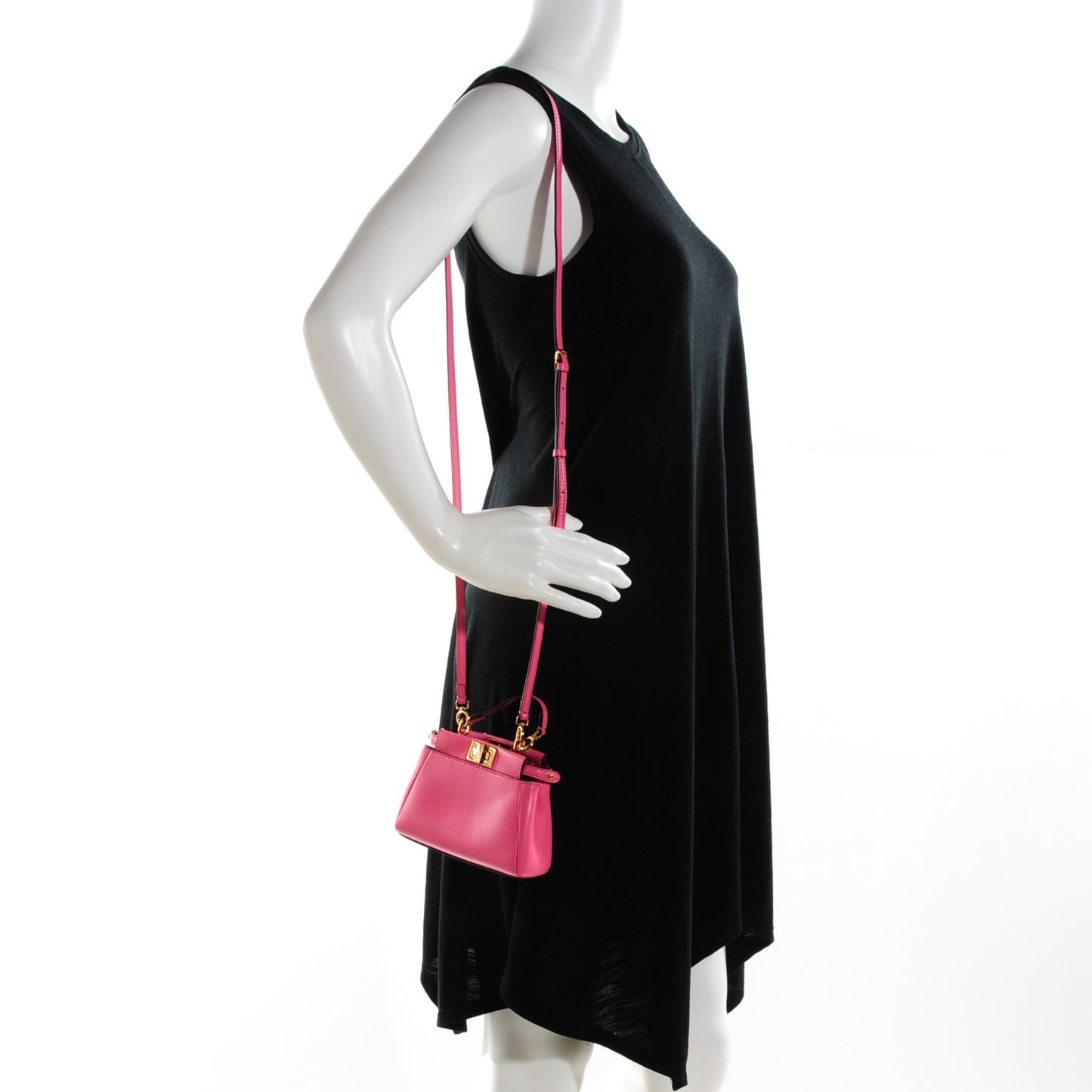Shiny Nappa Micro Peekaboo Iconic Satchel Rosa Fluo