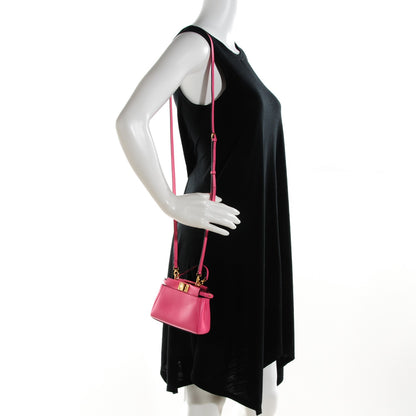 Fendi Shiny Nappa Micro Peekaboo Iconic Satchel Rosa Fluo 2 of 7