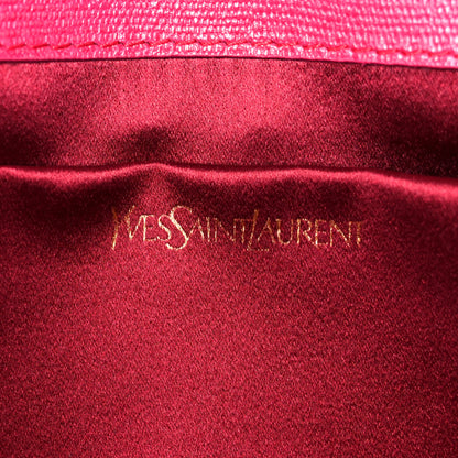 Saint Laurent Textured Calfskin Y Ligne Clutch Fuchsia 12 of 14