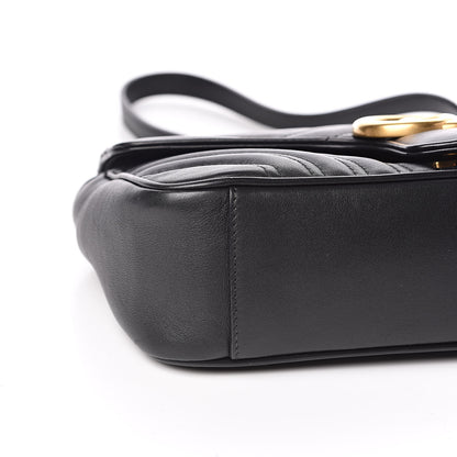 Gucci Calfskin Matelasse Small GG Marmont Shoulder Bag Black 8 of 10