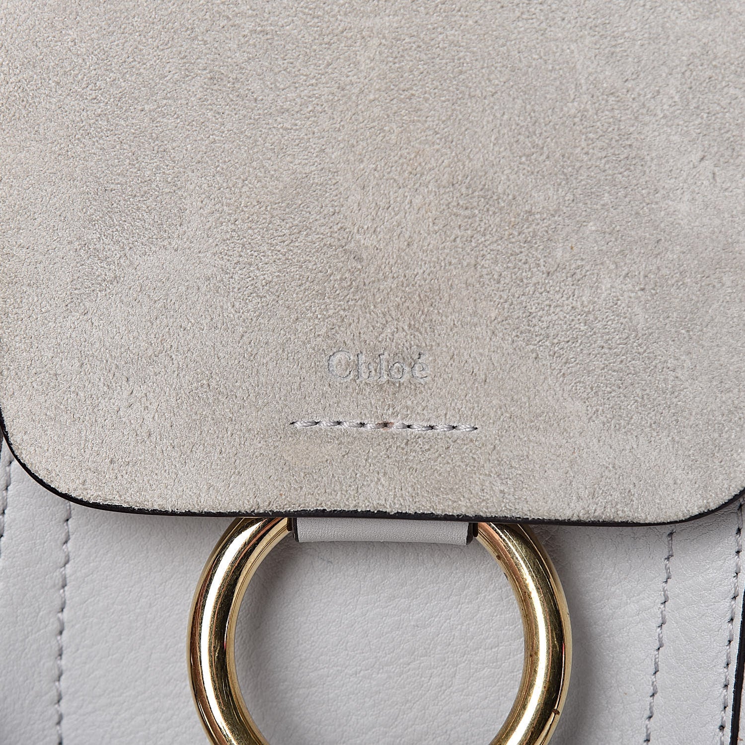 Chloe Suede Calfskin Mini Faye Backpack Airy Grey 13 of 14