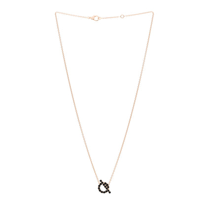 Hermes 18K Rose Gold Black Spinel Finesse Pendant Necklace 3 of 5