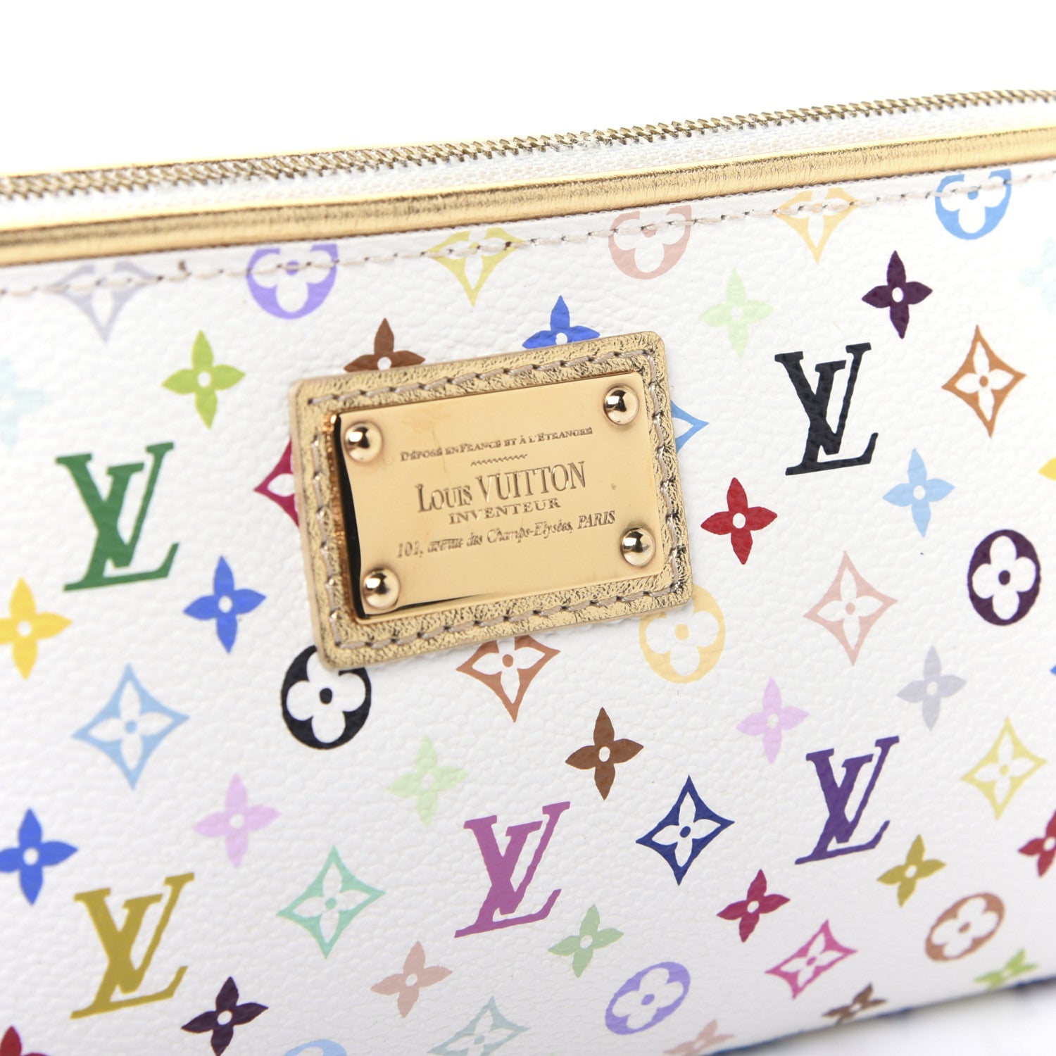 Louis Vuitton Monogram Multicolor Kate Clutch White 10 of 14