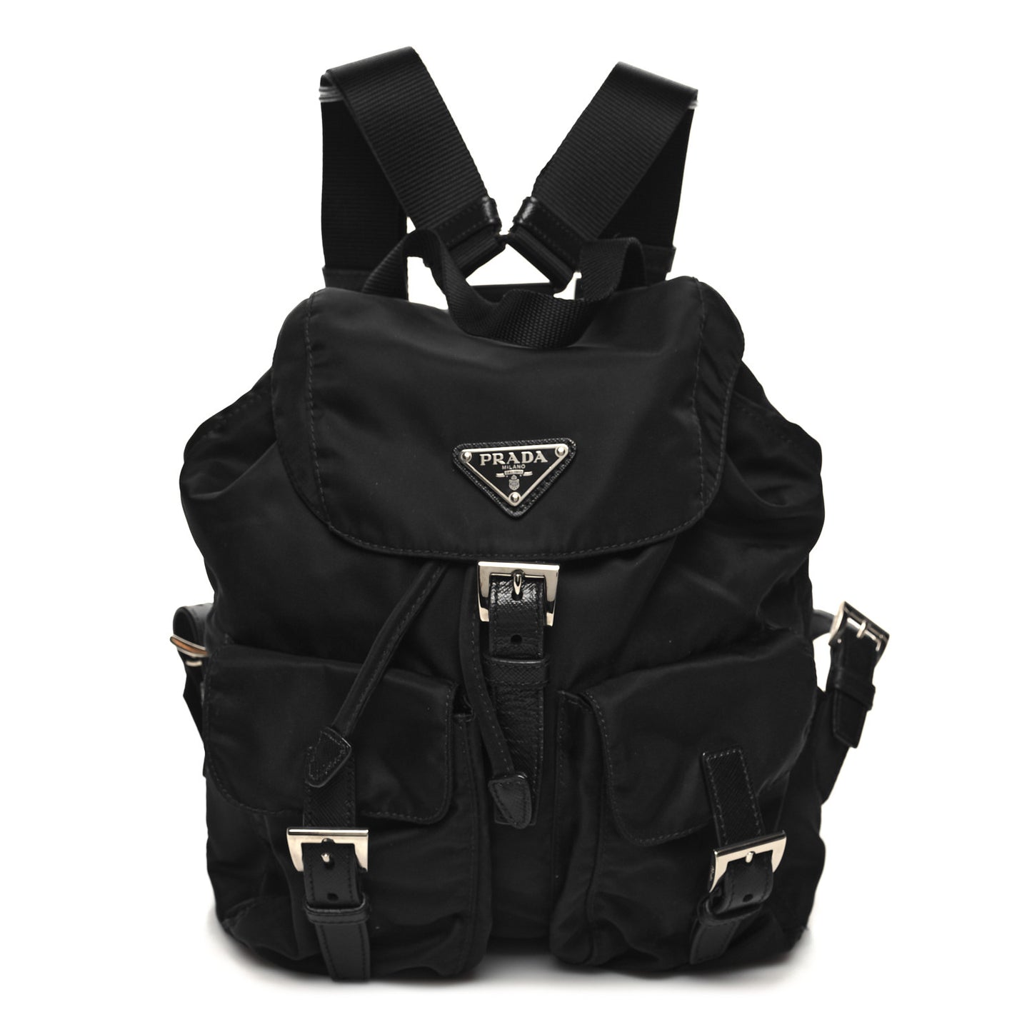 Tessuto Nylon Saffiano Small Backpack Black