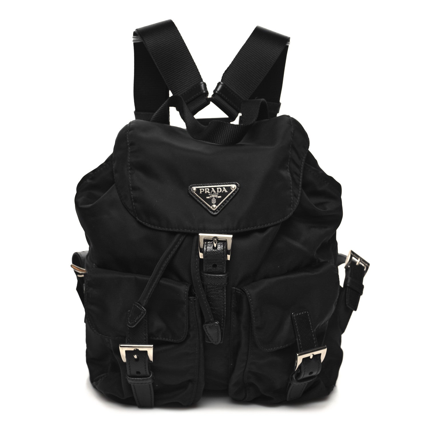 Prada Tessuto Nylon Saffiano Small Backpack Black 1 of 10