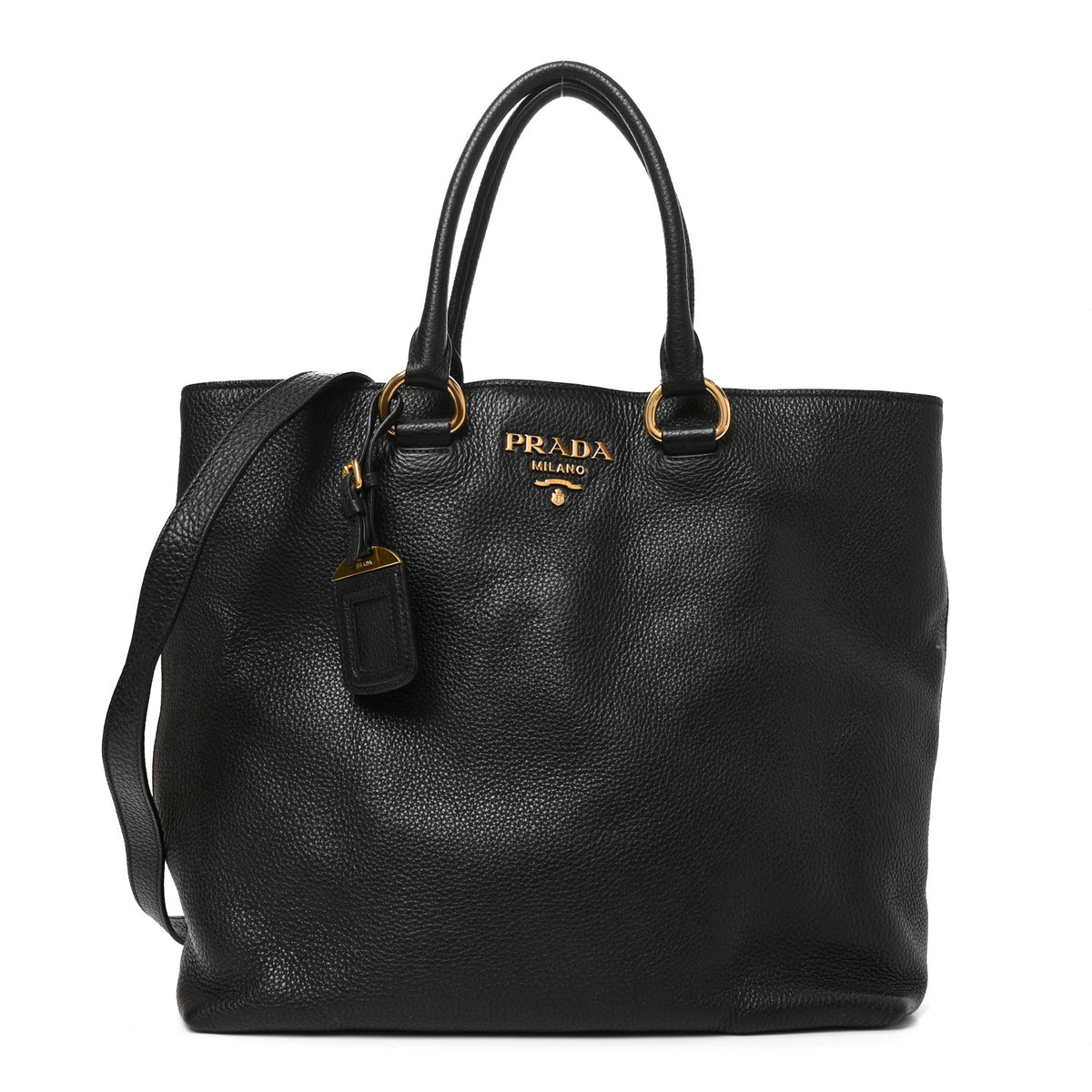 Prada Vitello Daino Shopping Tote Black 1 of 9
