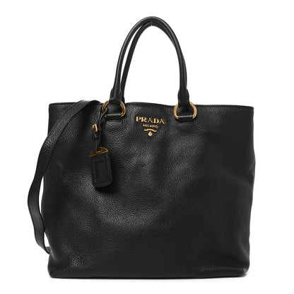 Prada Vitello Daino Shopping Tote Black 1 of 9