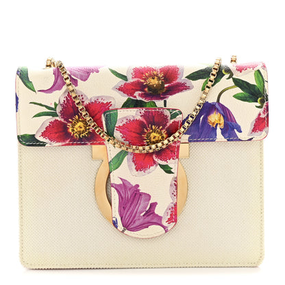 Salvatore Ferragamo Canvas Calfskin Thalia Crossbody Bag White Multicolor 1 of 12