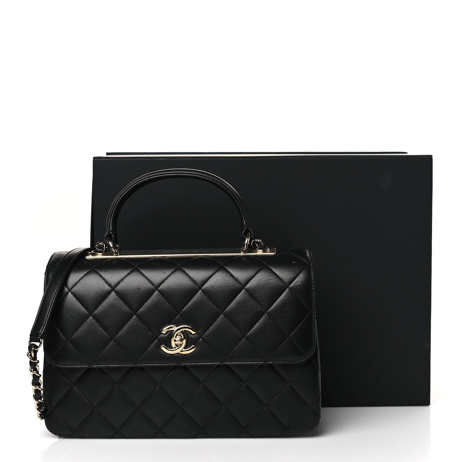 Chanel Lambskin Quilted Medium Trendy CC Flap Dual Handle Bag Black 10 of 10