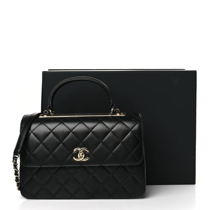 Chanel Lambskin Quilted Medium Trendy CC Flap Dual Handle Bag Black 10 of 10