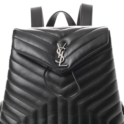 Saint Laurent Calfskin Y Quilted Monogram Medium Loulou Backpack Black 8 of 12