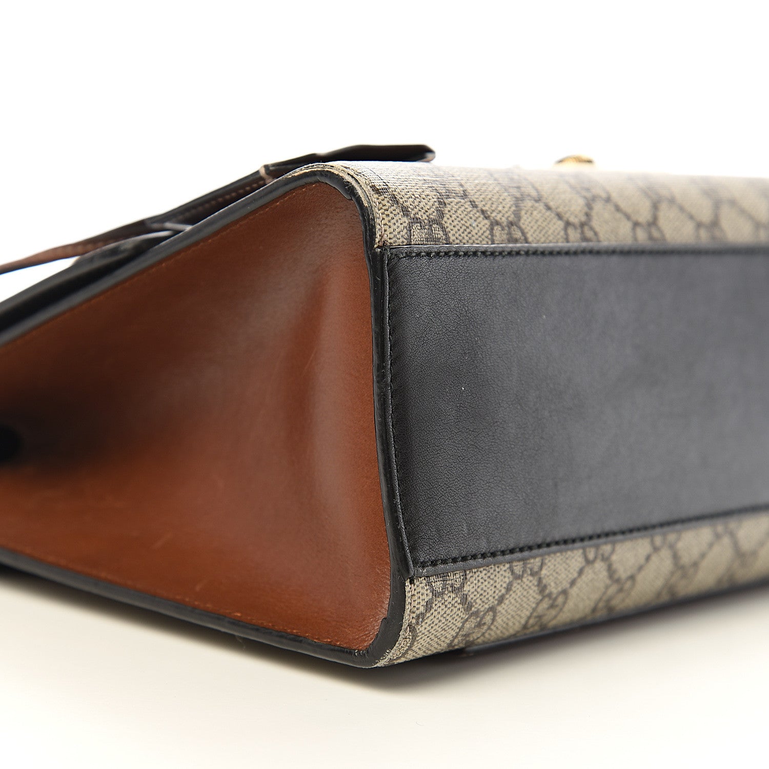 Gucci GG Supreme Monogram Calfskin Medium Padlock Shoulder Bag Beige Black Cuir 15 of 17