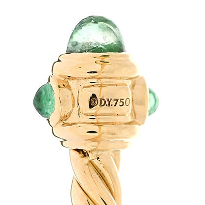 David Yurman 18K Yellow Gold Emerald Renaissance Ring 56 7.5 4 of 6