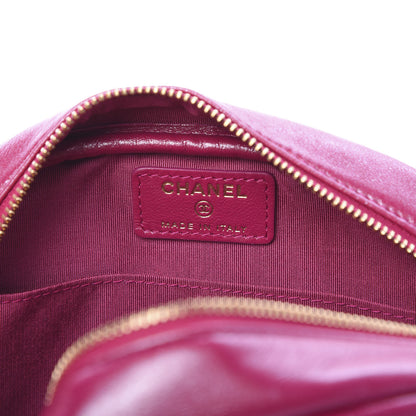 Chanel Metallic Lambskin Quilted Pouch Dark Pink 5 of 6