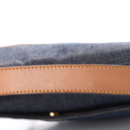 Christian Dior Denim Calfskin Saddle Bag Blue 13 of 14