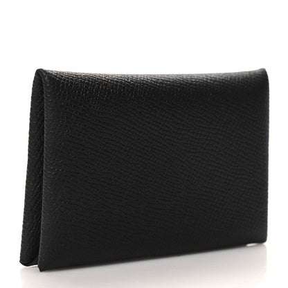 Hermes Epsom Calvi Card Case Black 3 of 10