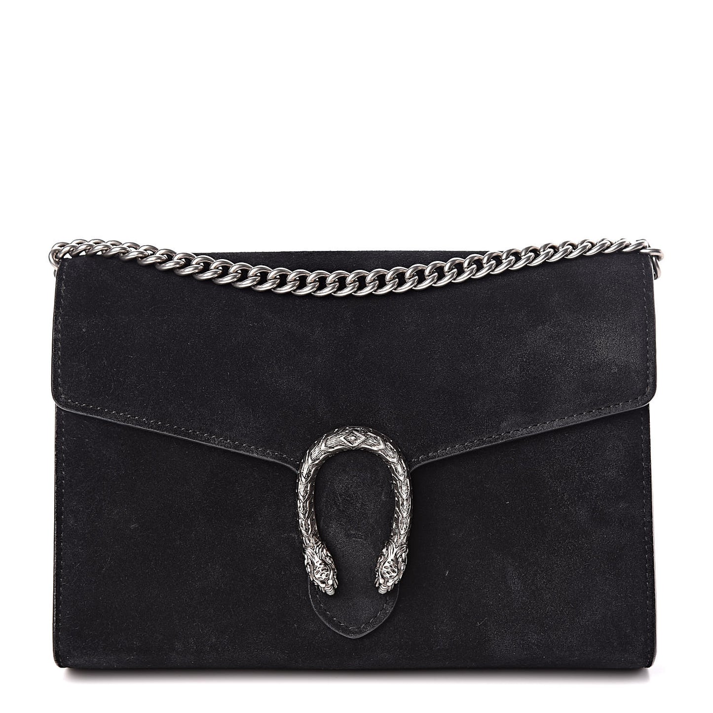 Suede Mini Dionysus Chain Wallet Black