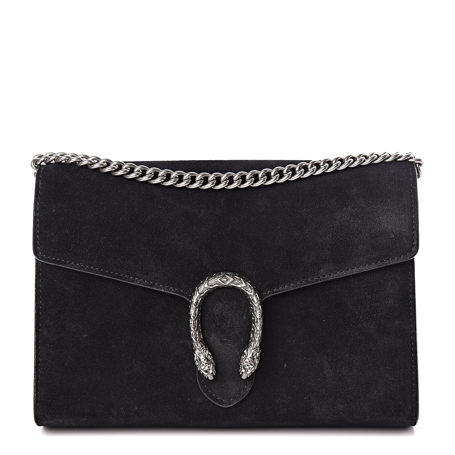 Gucci Suede Mini Dionysus Chain Wallet Black 1 of 11