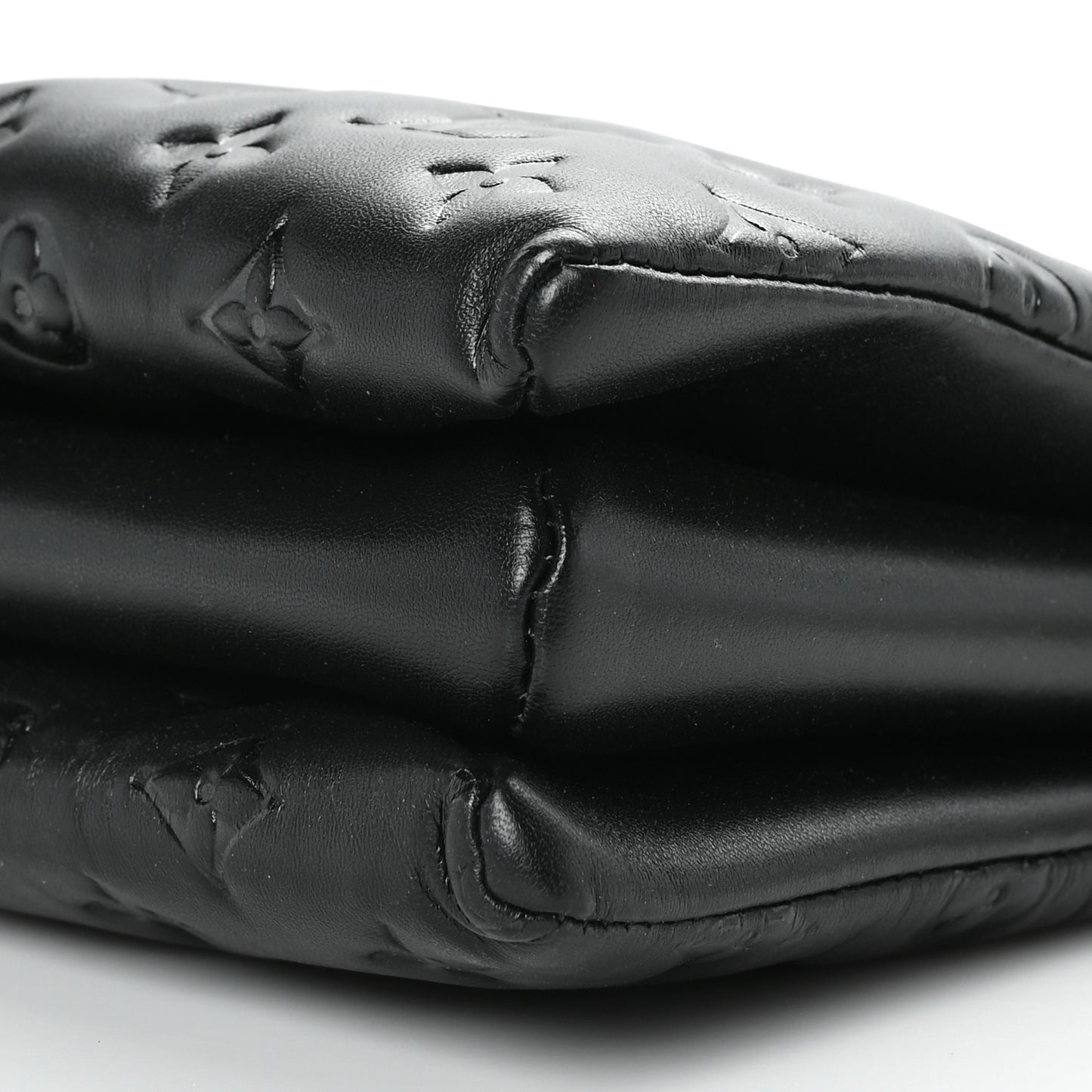 Lambskin Embossed Monogram Coussin PM Black