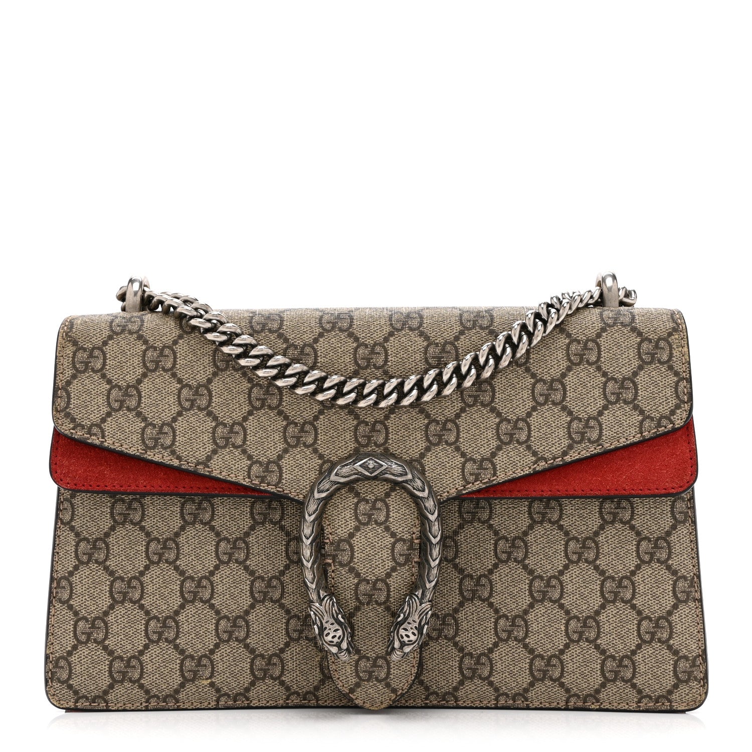 Gucci GG Supreme Monogram Small Dionysus Shoulder Bag Red 1 of 10