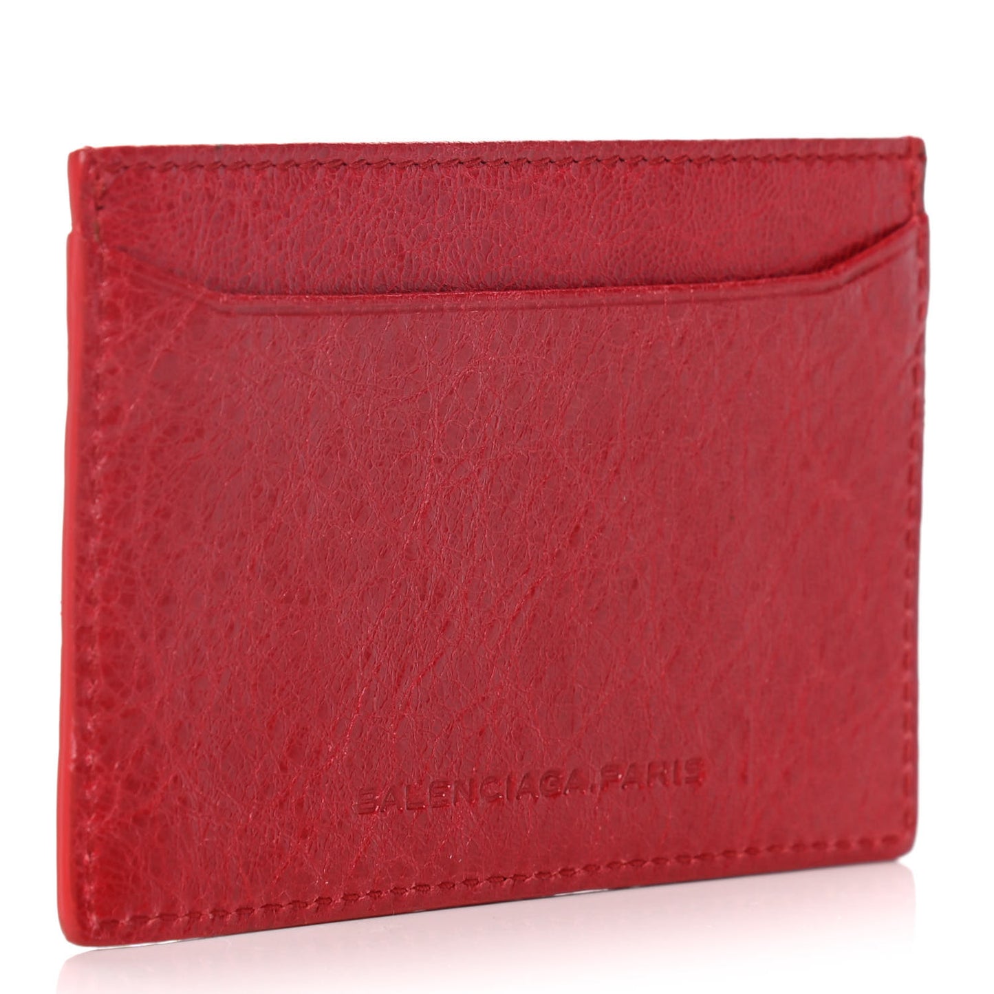 Agneau Giant Gold Hardware Card Case Rouge Sapphire