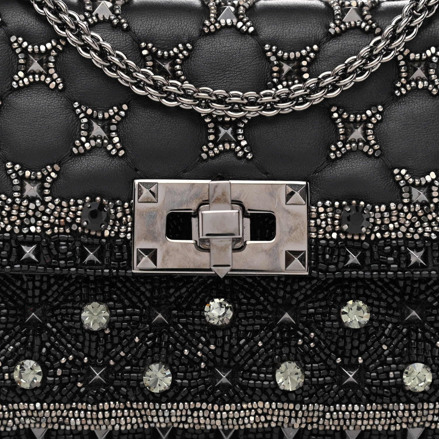 Valentino Garavani Beaded Small Rockstud Spike It Shoulder Bag Black 7 of 9