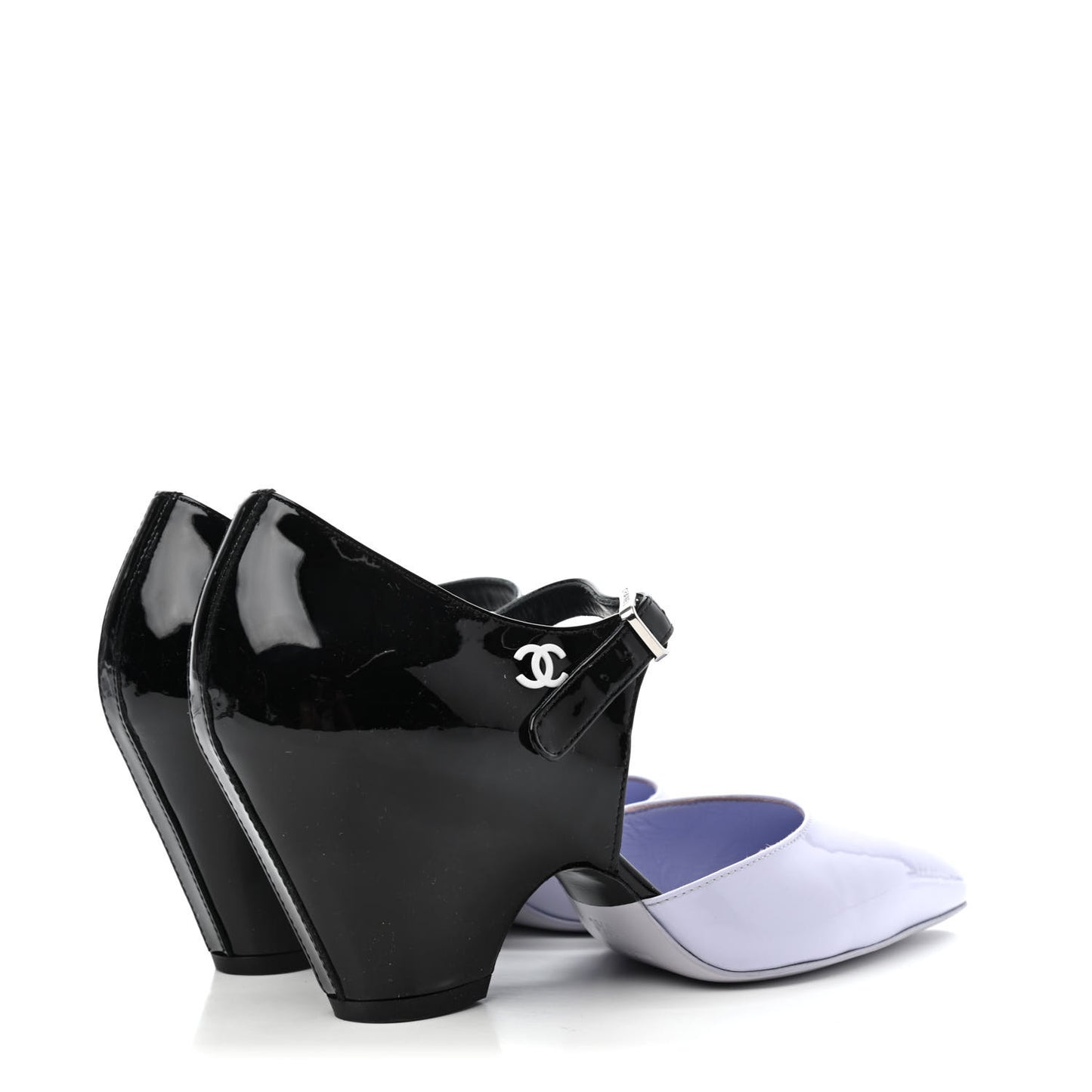 Patent Calfskin CC Pumps 35.5 Light Purple Black