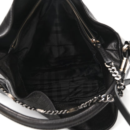 Burberry Grainy Calfskin Large Ashmore Hobo Black 6 of 12