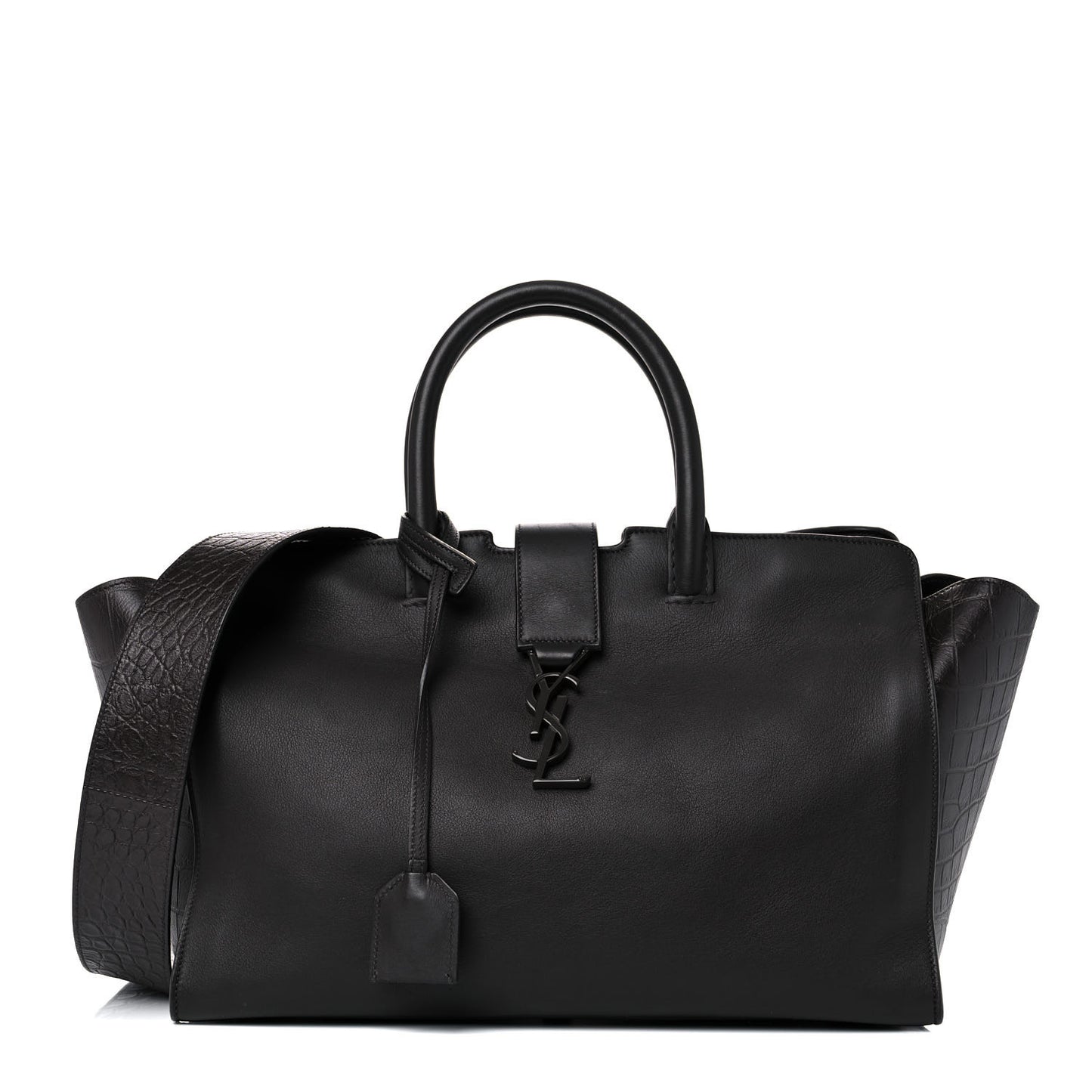 Calfskin Crocodile Embossed Small Monogram Downtown Cabas Earth