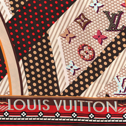 Louis Vuitton Silk Monogram Pop Square Scarf Beige 2 of 4