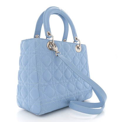Christian Dior Lambskin Cannage Medium Lady Dior Light Blue 3 of 12