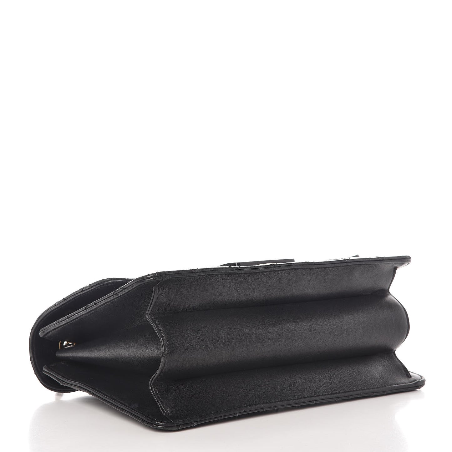 Sheepskin Quilted Large Beauty Lock Flap Black
