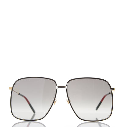 Gucci Web Rectangular Frame Interlocking G Sunglasses GG0394S Green Red 3 of 8