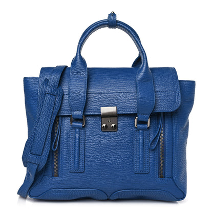 3.1 Phillip Lim Textured Calfskin Medium Pashli Satchel Cobalt 1 of 8