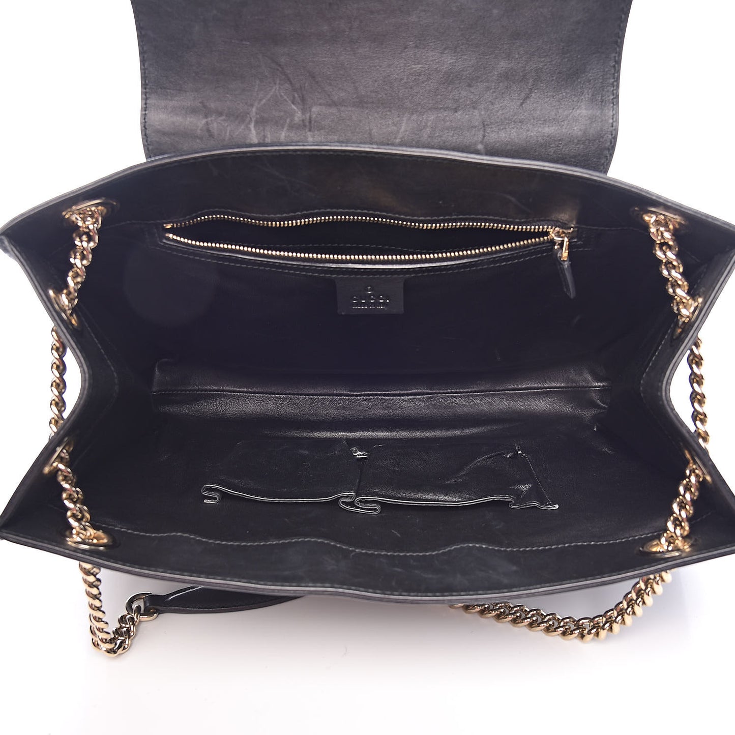 Saddle Soft Lux Large Emily Chain Shoulder Bag Black