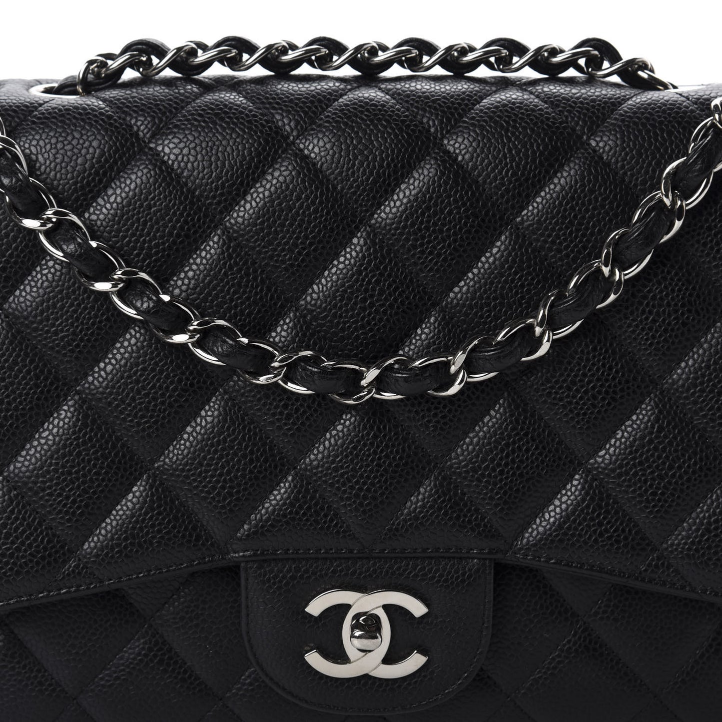 Caviar Quilted Jumbo Single Flap Black
