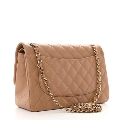 Chanel Lambskin Quilted Jumbo Double Flap Dark Beige 3 of 11