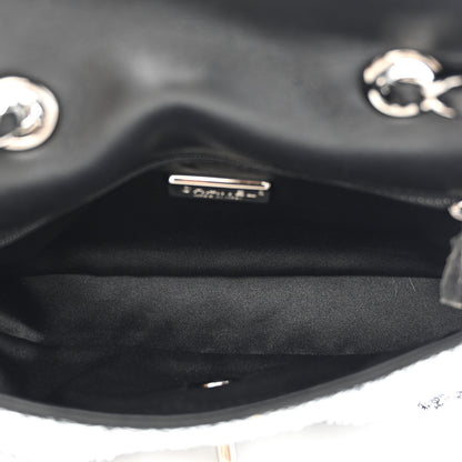 Chanel Sequin CC Logo Small Single Flap White Black 5 of 10