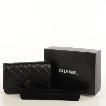 Chanel Lambskin Quilted Wallet On Chain WOC Black 5 of 9