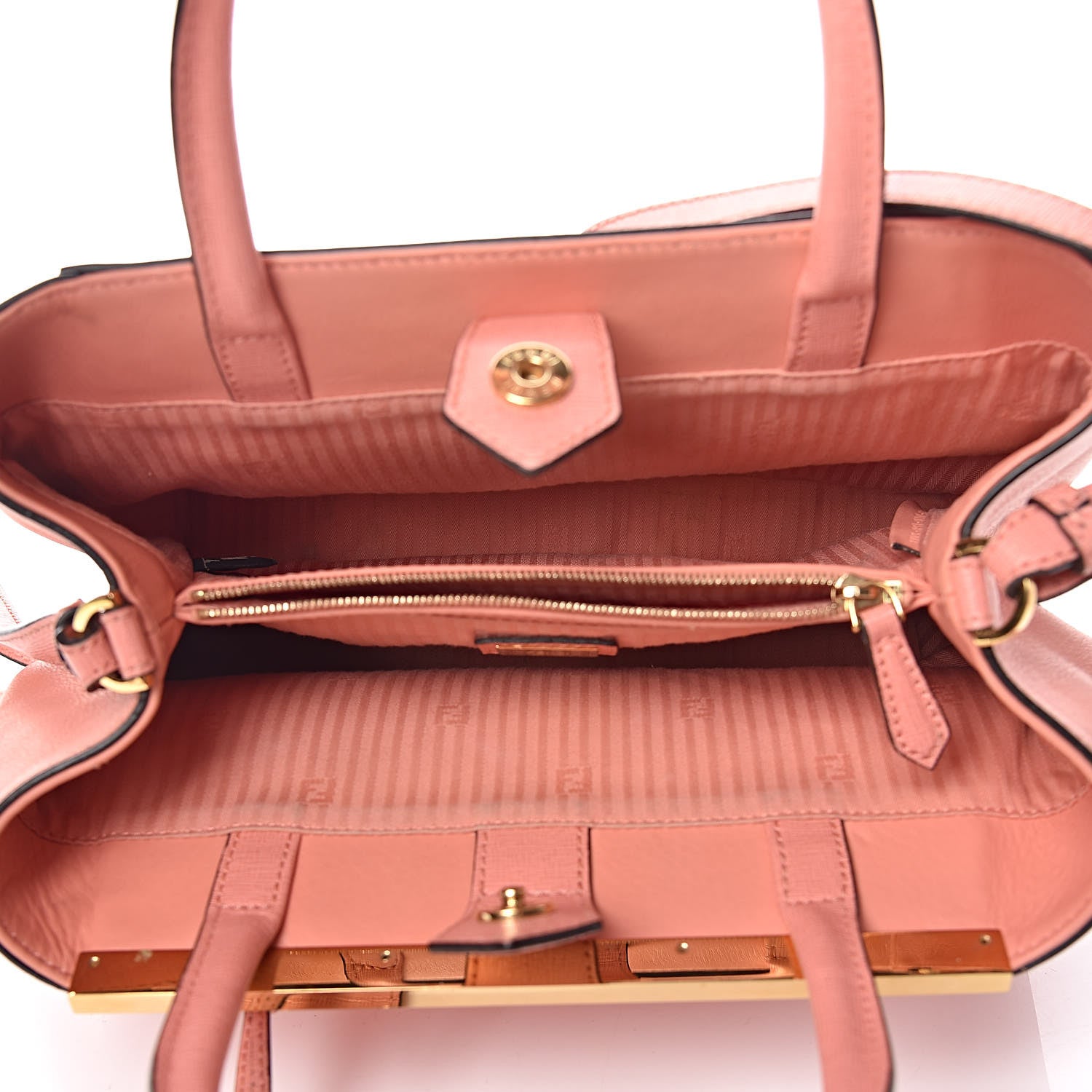 Fendi Vitello Elite Petite 2Jours Tote Pesca 7 of 15
