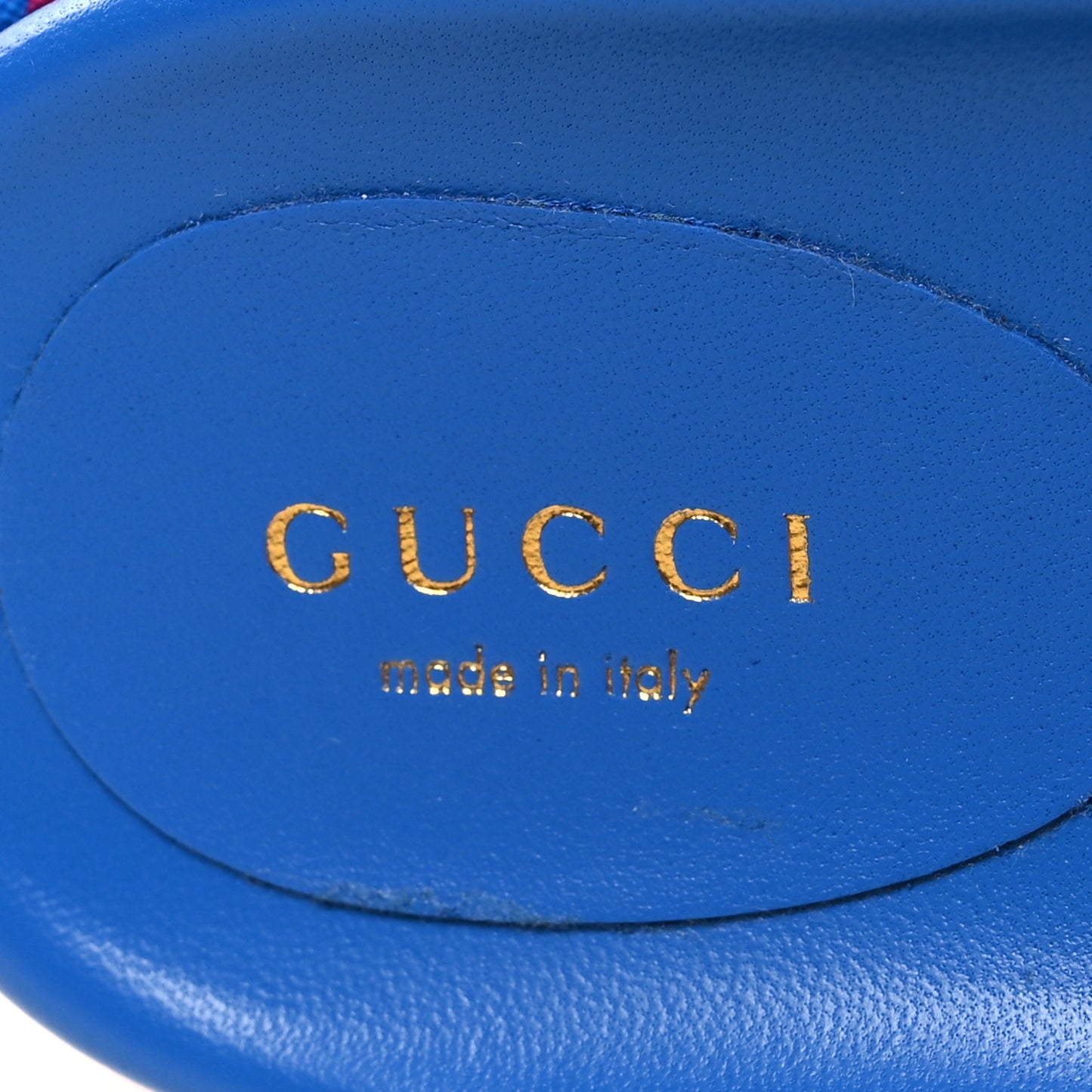 GG Supreme Joy Monogram Angelina Platform Slide Sandals 36.5 Fuxia Blue