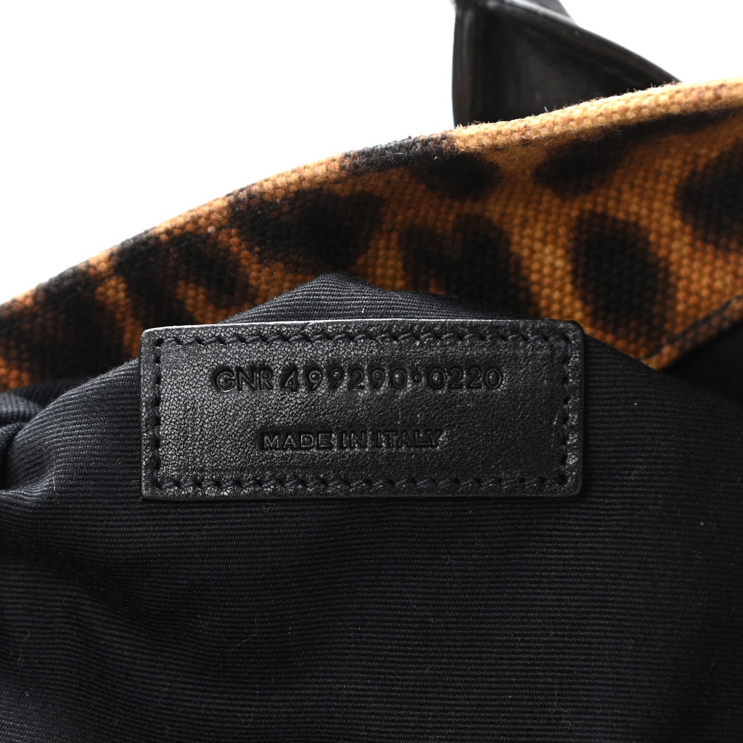 Saint Laurent Canvas Calfskin Leopard Print Rive Gauche Noe Tote Natural Black 7 of 13