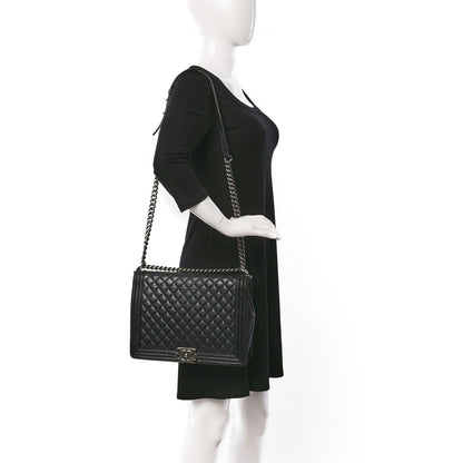 Chanel Lambskin Quilted Large Boy Flap Black 2 of 10