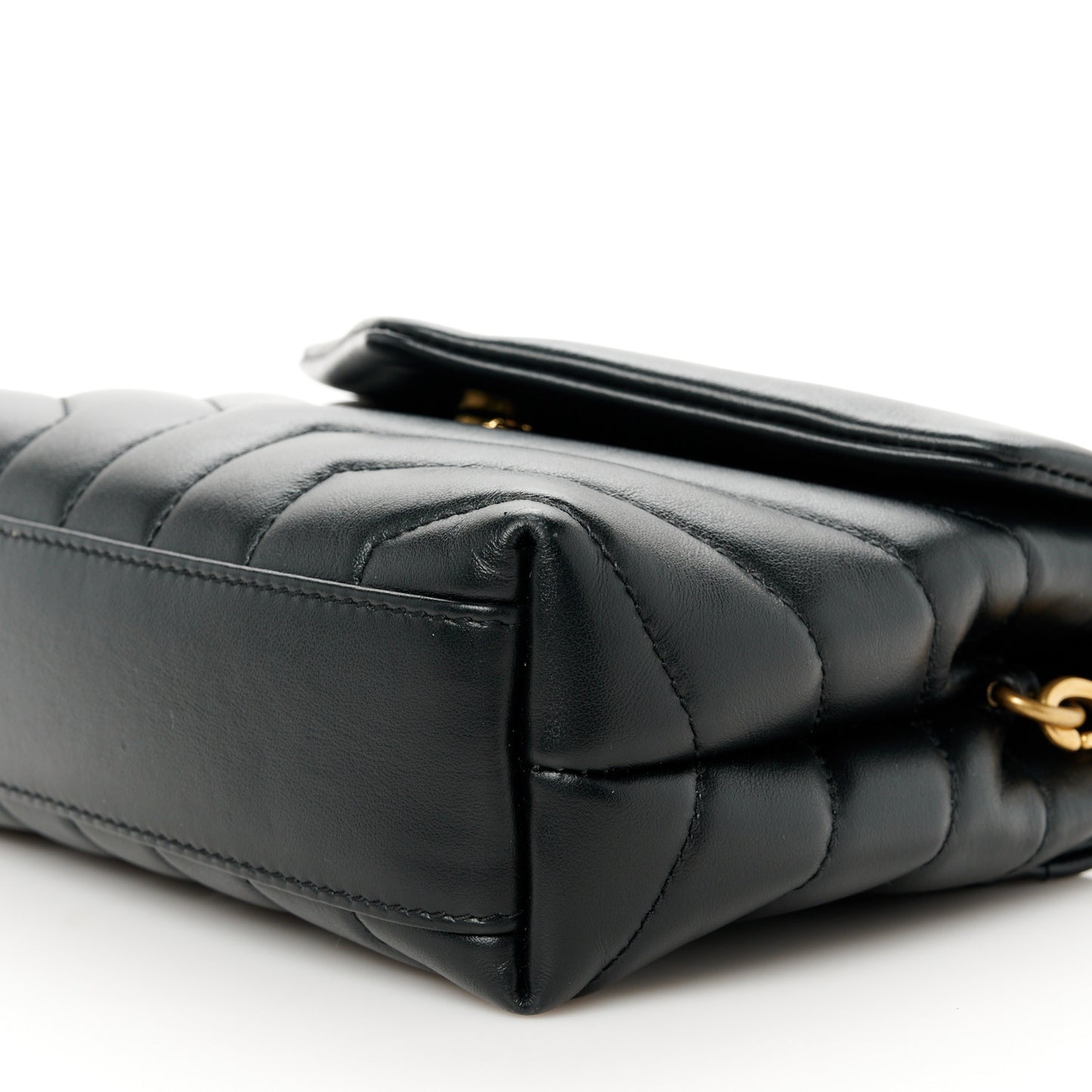 Calfskin Y Quilted Monogram Toy Loulou Crossbody Bag Black