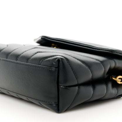 Saint Laurent Calfskin Y Quilted Monogram Toy Loulou Crossbody Bag Black 11 of 12