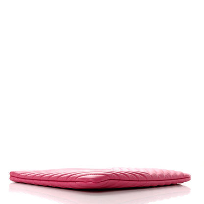 Chanel Lambskin Chevron Quilted Medium Cosmetic Case Pink 4 of 8