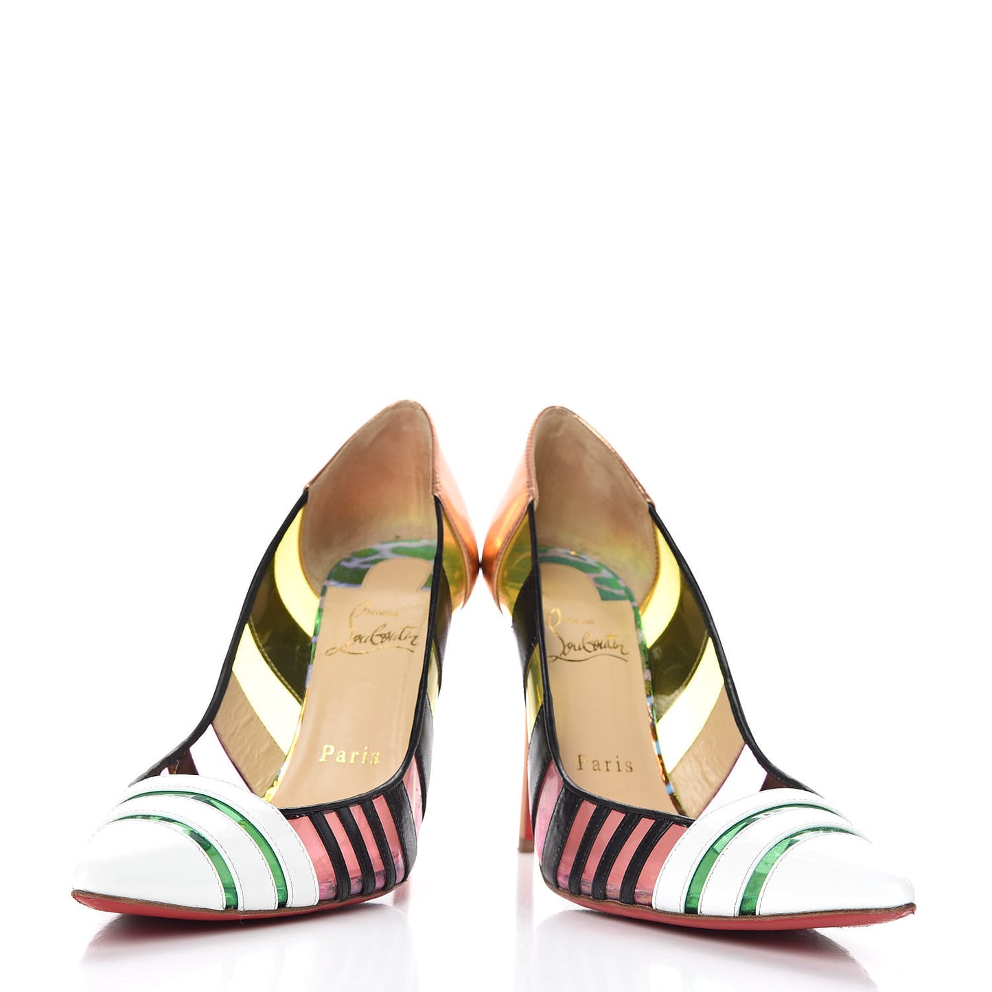 PVC Patent Metallic Calfskin Brandy 100 Pumps 38 Multicolor