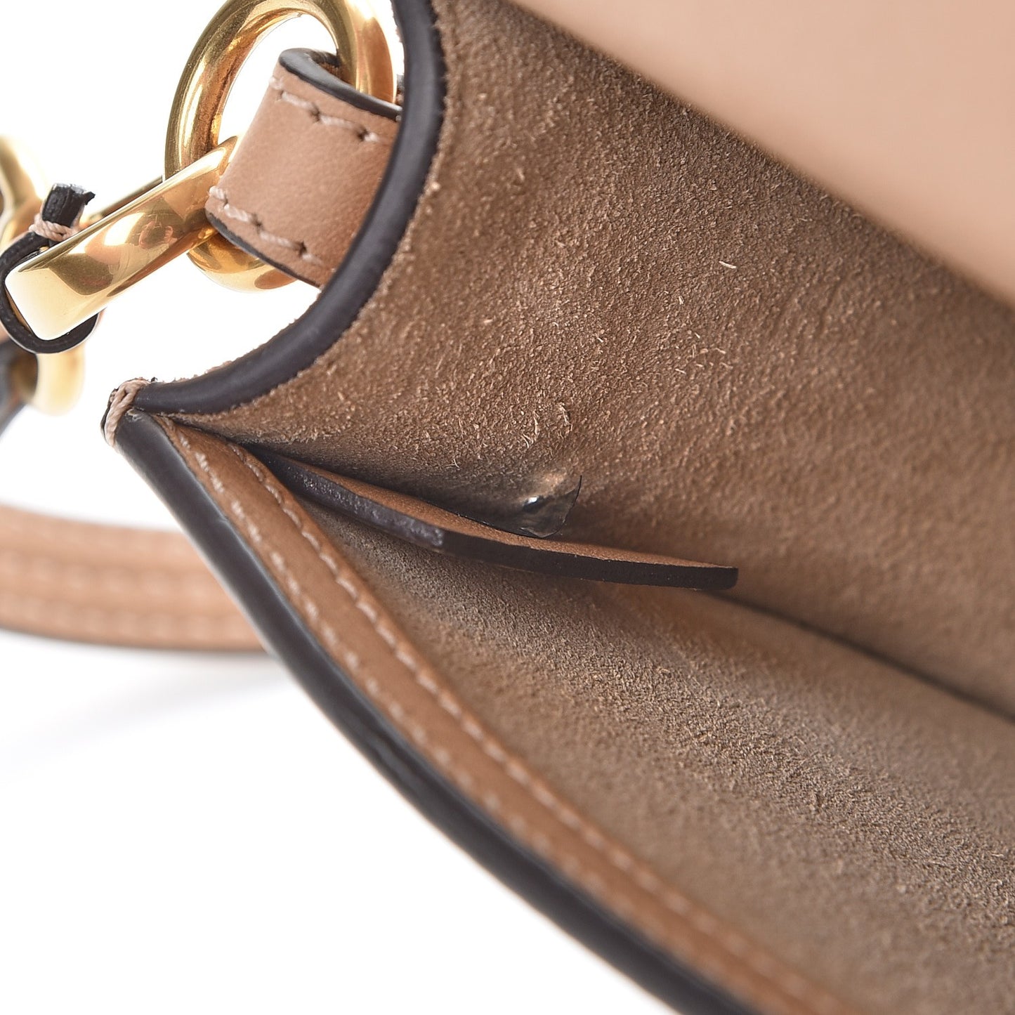 Calfskin Suede Small Nile Bracelet Bag Biscotti Beige