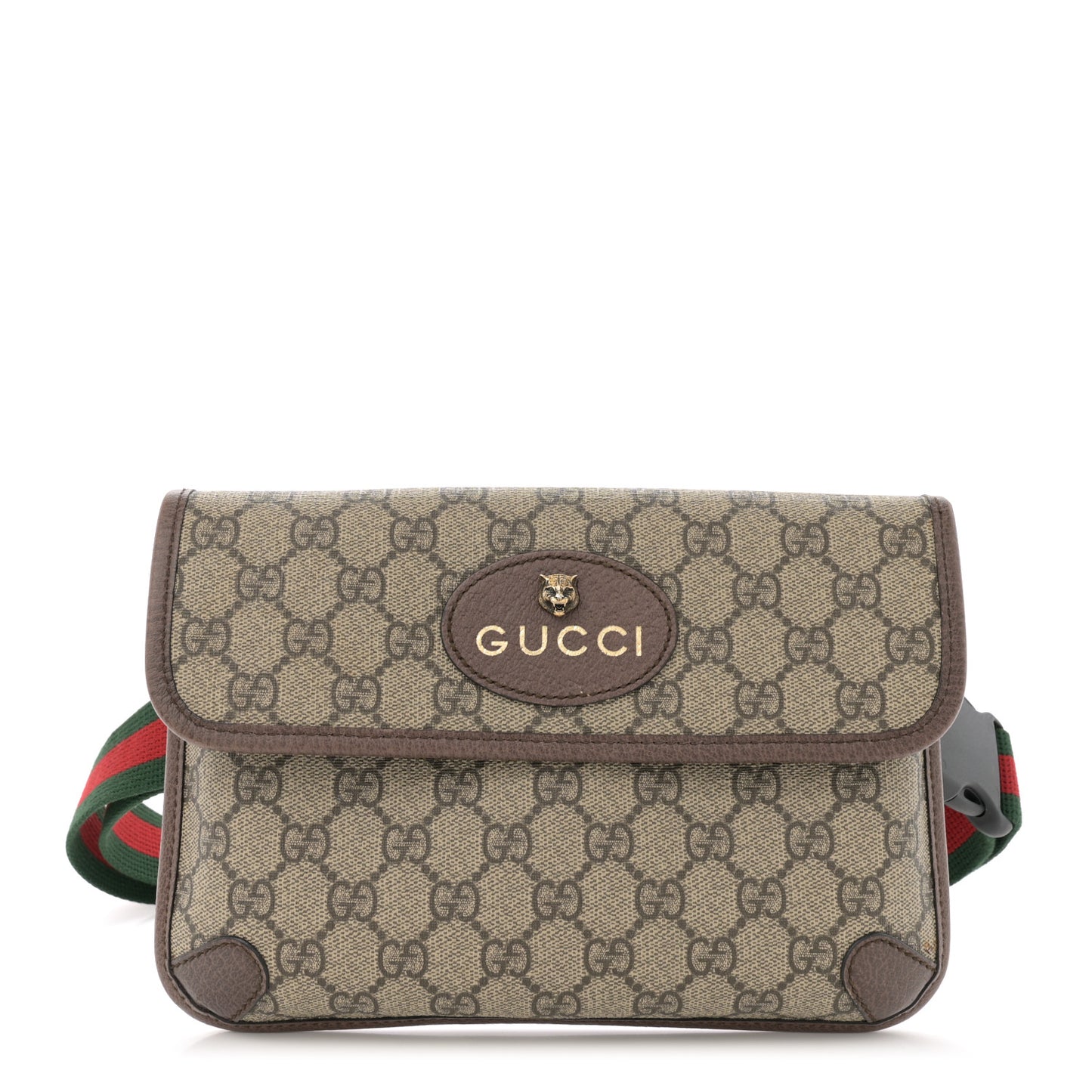 GG Supreme Monogram Neo Vintage Web Belt Bag Brown