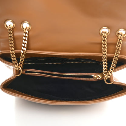 Saint Laurent Calfskin Y Quilted Monogram Medium Loulou Chain Satchel Dark Natural 5 of 10